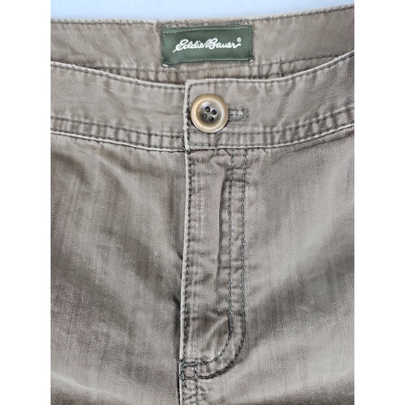 Eddie Bauer Women's Size 8‎ Brown Capri Pants Floral Embroider Hiking Outdoor - Picture 2 of 12